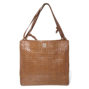 OLD Fendi 編み込みレザー2WAYトートバッグ（茶）