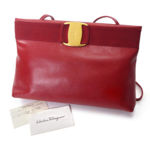 Ferragamo Vara総革2WAYショルダー（赤）