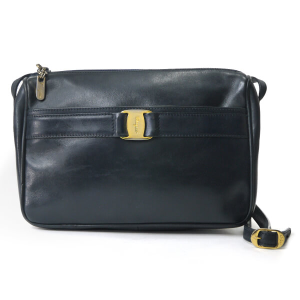 Ferragamo Varaリボン スクエアミニショルダー(濃紺)