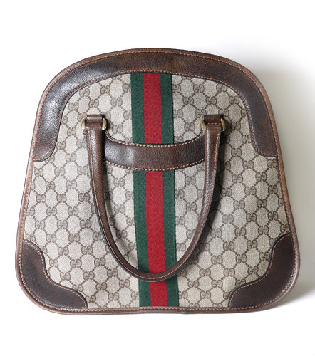 OLD Gucci おにぎり型シェリーボストン(茶)