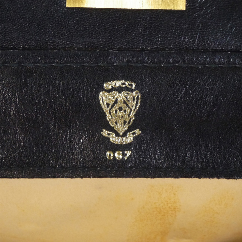 OLD Gucci 総革コスメティックバッグ(黒) - 画像 (9)