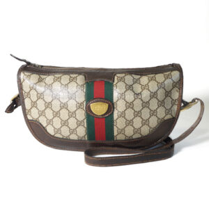 OLD Gucci　ボート型シェリー2WAYバッグ（茶）