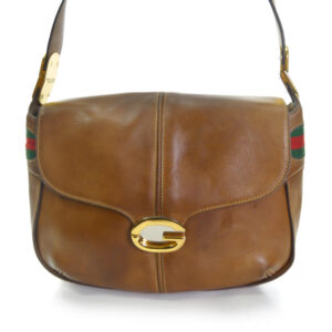 OLD Gucci  総革サイドシェリー ワンショルダー（キャメル）