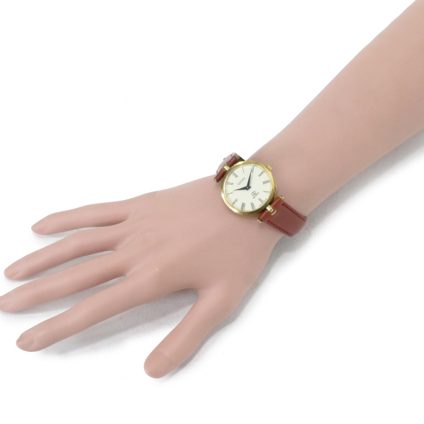 OLD Gucci サイドシェリー腕時計(赤茶バンド) - 画像 (7)