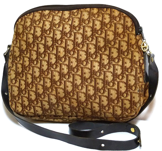 OLD Dior トロッター丸型ショルダー(茶)
