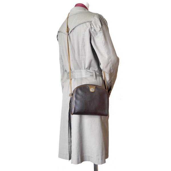 OLD Dior 型押しレザーロゴミニポシェット(茶) - 画像 (6)