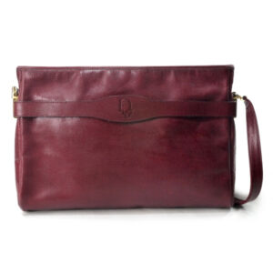 OLD Dior  レザー 型押しロゴショルダー（ボルドー）